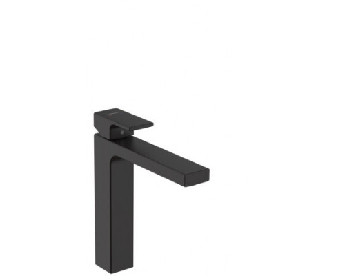 Смеситель для раковины hansgrohe Vernis Shape 190 однорычажный без сливного гарнитура матовый черный 71591670
