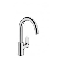 Смеситель для раковины Hansgrohe Vernis Blend однорычажный с поворотным изливом и сливным гарнитуром хром 71554000