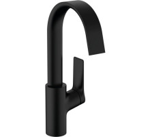 Смеситель для раковины Hansgrohe Vivenis 210 с поворотным изливом без сливного гарнитура матовый черный 75032670