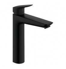 Смеситель для раковины hansgrohe Logis 190 однорычажный со сливным гарнитуром матовый черный 71090670